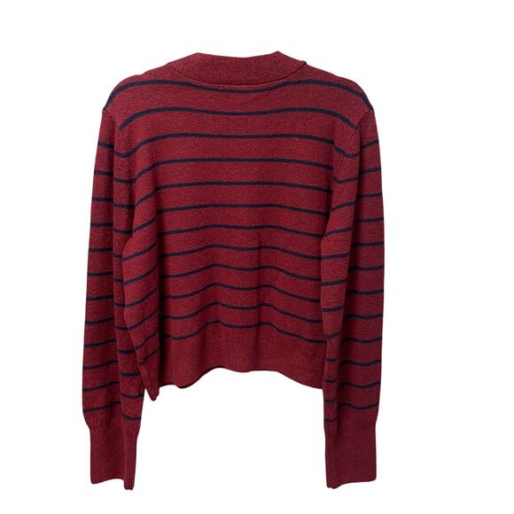 NWT Draper James Varsity Cardigan Burgundy Navy Striped Womens Plus Size XXL - Picture 6 of 7